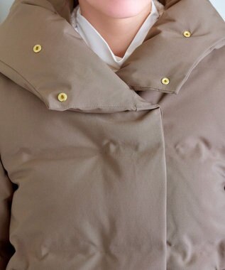 Tiaclasse 袖口リブデザインシームレスダウン モカ