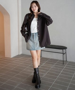 WEGO 【25年秋新色登場★】U.S. POLO ASSN.別注ロングスリーブシャツ ブラウンチェック1