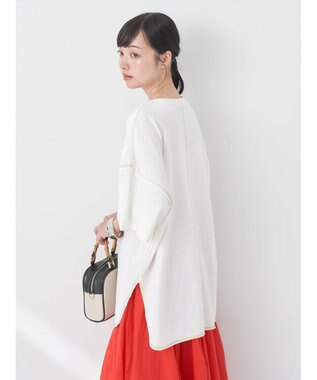 earth music&ecology 配色ステッチチュニックＴ Off White