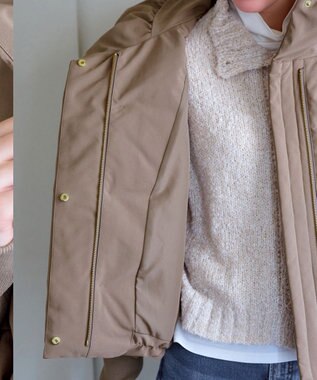 Tiaclasse 袖口リブデザインシームレスダウン モカ