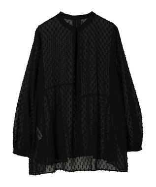 Green Parks アシメティアードブラウス Black