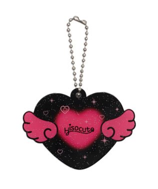 WEGO 【痛バ＆推し活グッズ】ハートエンジェルIDフォトケースキーホルダー ブラック