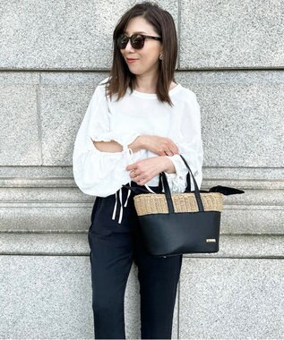 LA BAGAGERIE 【インスタグラマー chiyoさん×LA BAGAGERIE】コンビネーションかごバッグ ブラック