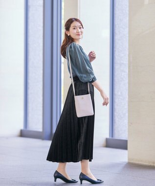 Tiaclasse 【洗える】袖ドッキングリブニットトップス ブルー