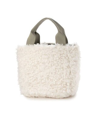 UNBILLION カシュカシュ cachecache / フェイクファー×チェック柄リバーシブルトート アイボリー