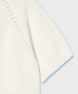 Paul Smith コットンアイレット ショートスリーブ カーディガン ホワイト