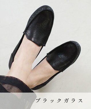 Pointer 日本製 本革美脚効果コンフォートシューズ ブラックガラス