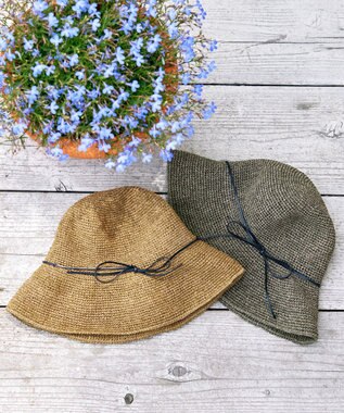 Tiaclasse ナチュラルな風合いのアンダリミックスクロシェハット キャメル