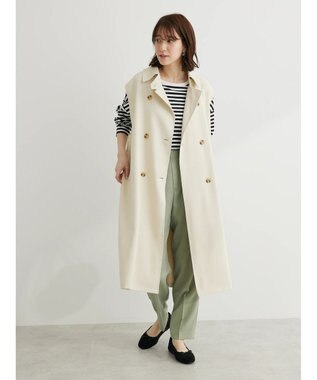 Green Parks トレンチロングジレ Ivory