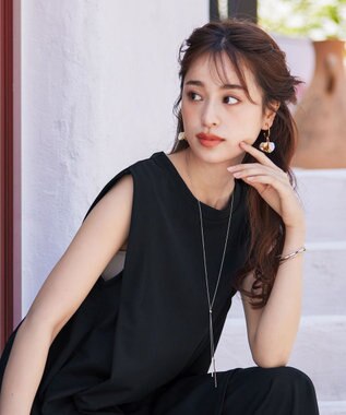 Tiaclasse 【日本製】ボール＆バー ラリエット ネックレス シルバー