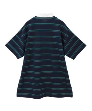 earth music&ecology ボーダールーズラガーシャツ Navy