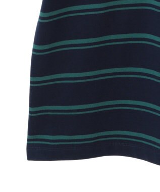 earth music&ecology ボーダールーズラガーシャツ Navy