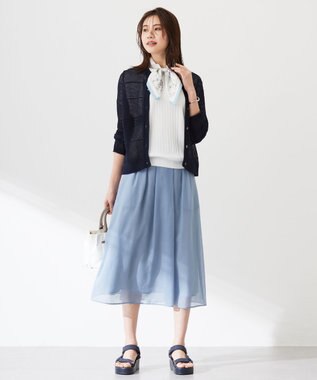 J.PRESS LADIES S 【洗える】レーヨンエリートストレッチ フレンチスリーブ ニット ホワイト系