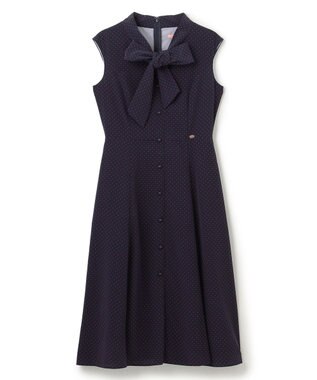 TOCCA 【洗える】RAINY SEASON ドレス ネイビー×ドット系