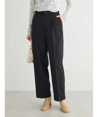 Green Parks きれいシルエットパンツ（ワイドストレート） Black