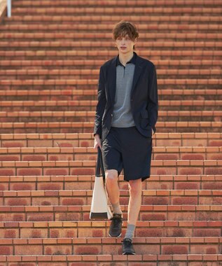 J.PRESS MEN 【ビジネス対応】【HYBRID LINEN】ニットポロシャツ ホワイト系1