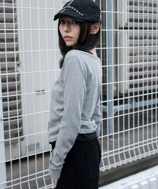 WEGO カーデドッキングレイヤードロンT 杢グレー