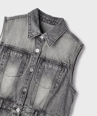 GRACE CONTINENTAL デニムロングジレワンピース ブラック