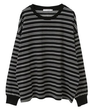 AMERICAN HOLIC ランダムボーダーＢＩＧ　Ｔシャツ Black