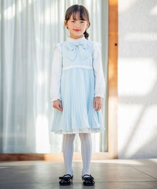 ANY KIDS シフォンプリーツワンピース サックスブルー