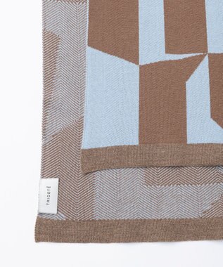 TRICOTE GEOMETRIC HERRINGBONE REBERSIBLE SCARF / キカヘリンボーンリバーマフラー 31L.BLUE