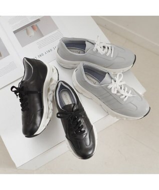 Pointer 日本製 本革 穴開きソールスニーカー ブラック