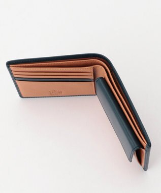 J.PRESS MEN 【MORPHO×J.PRESS】スムースヌメ 二つ折り財布 ネイビー系