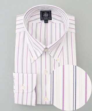 J.PRESS MEN 【WEB・一部店舗限定】PINOXリズムストライプシャツ/B.D. ピンク系2