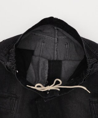 WEGO 【SMLサイズ展開/ウエスト紐】イージー3Dバレルレッグデニムカーゴパンツ デニムブラックソノタ