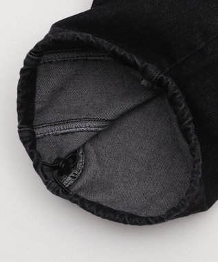 WEGO 【SMLサイズ展開/ウエスト紐】イージー3Dバレルレッグデニムカーゴパンツ デニムブラックソノタ