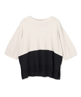 UNFILO L スゴ機能美ニット ハーフスリーブ バイカラー