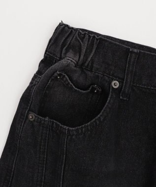 WEGO 【SMLサイズ展開/ウエスト紐】イージー3Dバレルレッグデニムカーゴパンツ デニムブラックソノタ