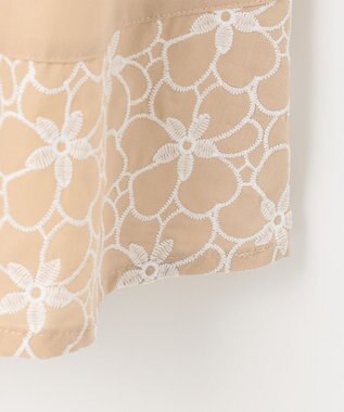 組曲 KIDS 【110-140㎝】フラワーパネルボーダー ワンピース ベージュ系