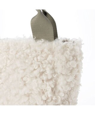 UNBILLION カシュカシュ cachecache / フェイクファー×チェック柄リバーシブルトート アイボリー