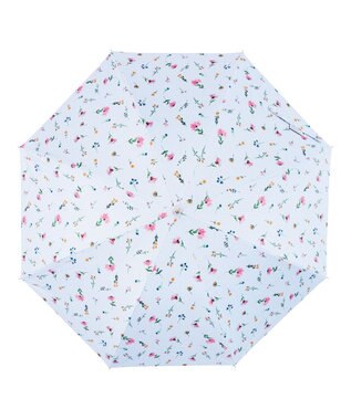 MOONBAT estaa 晴雨兼用 長傘 超軽量 ストライプフラワー 日傘 遮光 遮熱 UV ペールスカイ