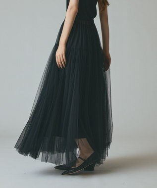GRACE CONTINENTAL チュールボリュームスカート ブラック