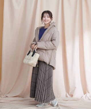 Tiaclasse 【安田美沙子さん着用】チェックプリーツスカート ベージュ