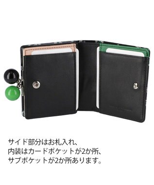 tsumori chisato CARRY グリッターフラワー がま口 ミニ財布 ブラック