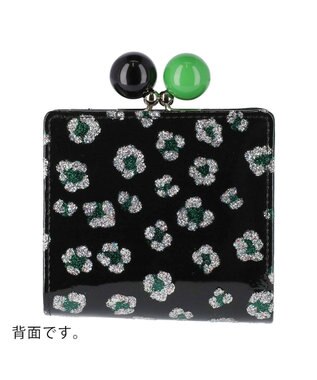 tsumori chisato CARRY グリッターフラワー がま口 ミニ財布 ブラック