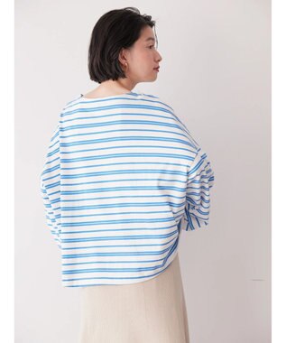 AMERICAN HOLIC ボートネックボーダープルオーバー Blue