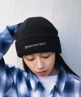 WEGO 【ユニセックス着用ITEM】ロゴショートビーニー ブラック