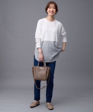 ANY シャツコンビテールＴシャツ ストライプ