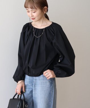 AMERICAN HOLIC イージーケアオフショルダーギャザーブラウス Black