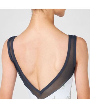 Chacott ノースリーブレオタード グリーンプリント