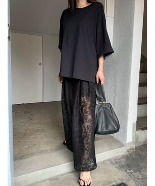 Green Parks レースタックパンツ Black