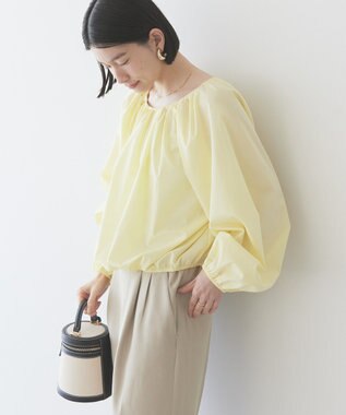 AMERICAN HOLIC イージーケアオフショルダーギャザーブラウス Yellow