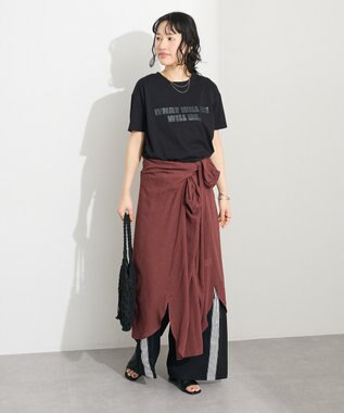 CRAFT STANDARD BOUTIQUE ヴィンテージボイル袖シャーリングワンピース Brown