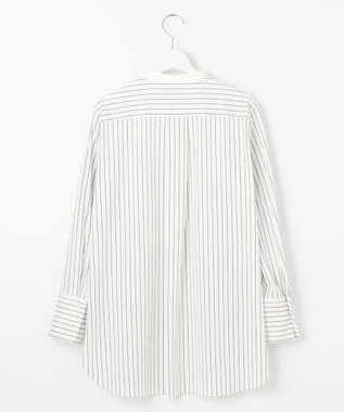 自由区 【洗える】ストレッチシャーティング ブザムシャツ アイボリー系1