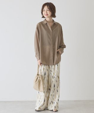 AMERICAN HOLIC 【イージーケア】シアーラウンドシャツ Mocha