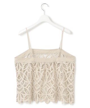 23区 【好評につき新色追加/汗じみ防止】エンブロイダリージャージー レースキャミソール付き カットソー ベージュ系